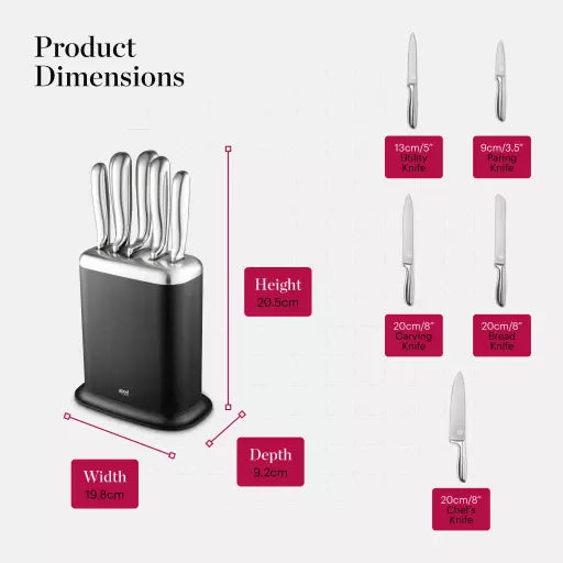 Good Food 5 Piece Knife Set with Block