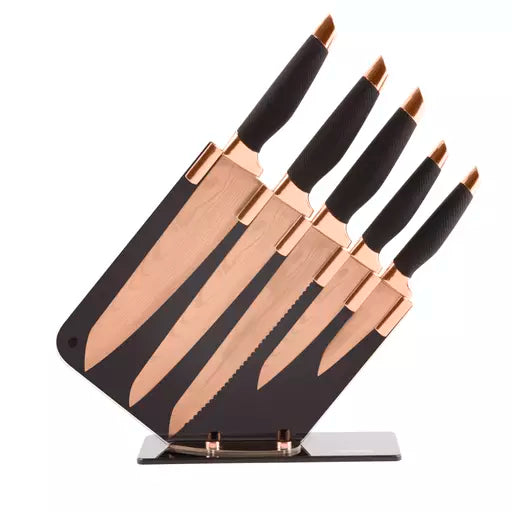 Tower Rose Gold 5 Piece Knife Set
