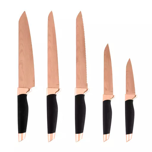 Tower Rose Gold 5 Piece Knife Set