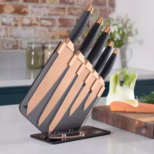 Tower Rose Gold 5 Piece Knife Set