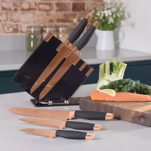 Tower Rose Gold 5 Piece Knife Set