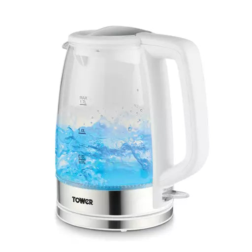 Presto 1.7 Litre White Glass Kettle