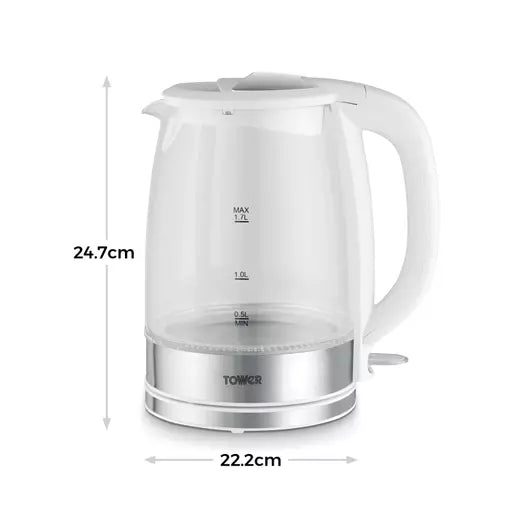 Presto 1.7 Litre White Glass Kettle