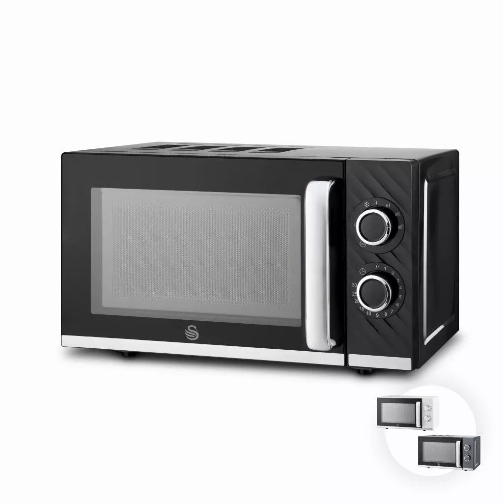 Swan Windsor 20 Litre 800W Black Manual Microwave