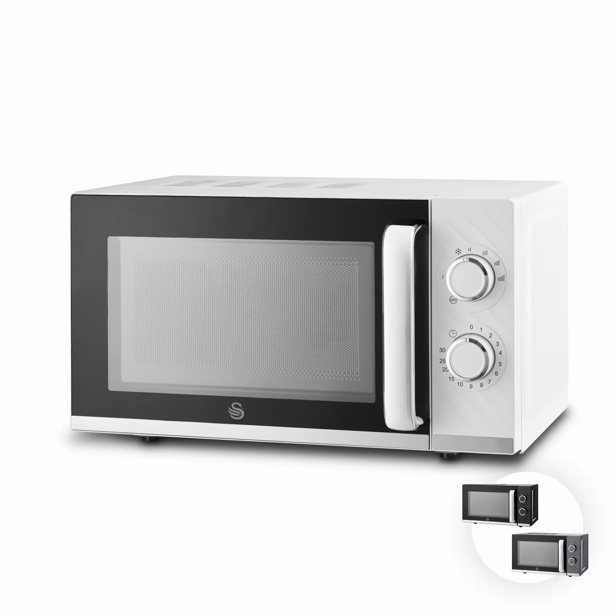 Swan Windsor 20 Litre 800W White Manual Microwave - SM4424WHT