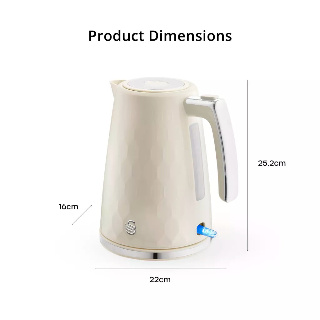 Swan Hexton 1.7L 3KW Cream Jug Kettle