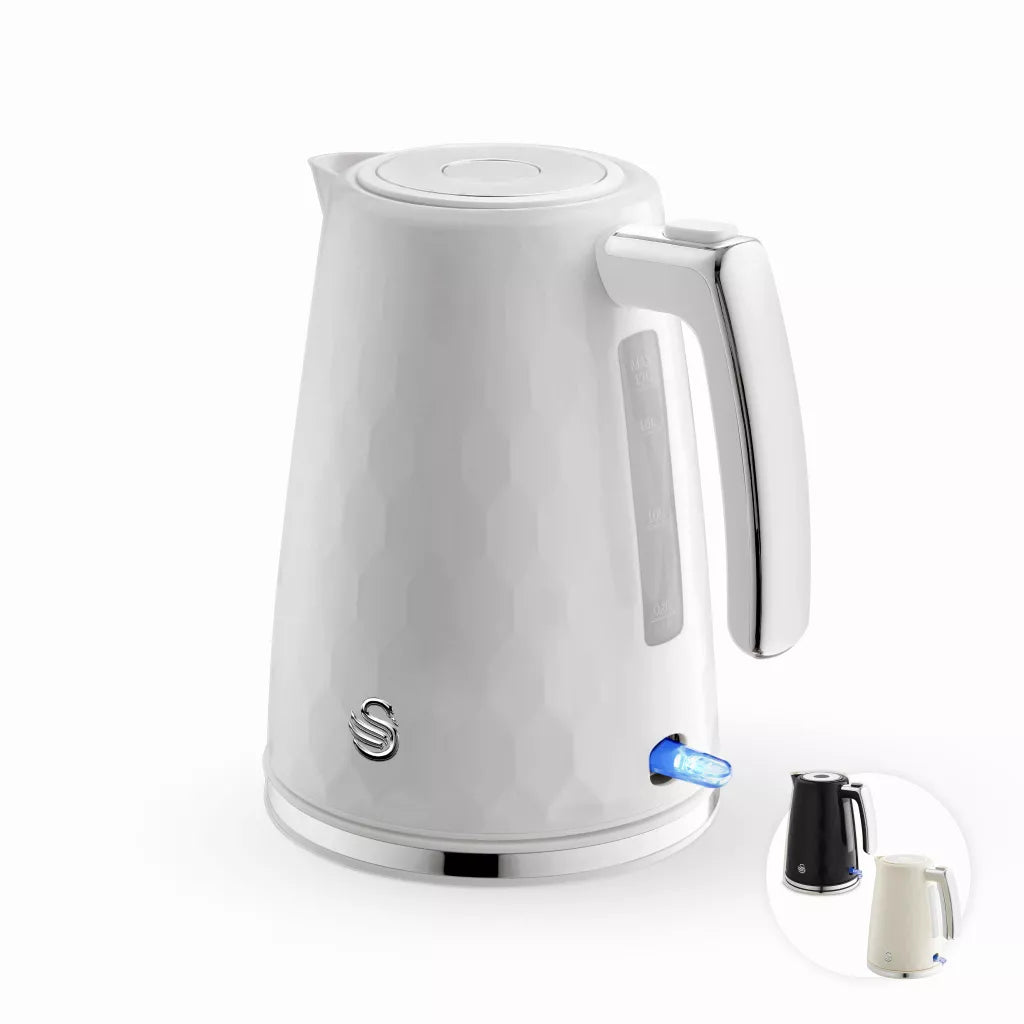 Swan Hexton 1.7L 3KW White Jug Kettle