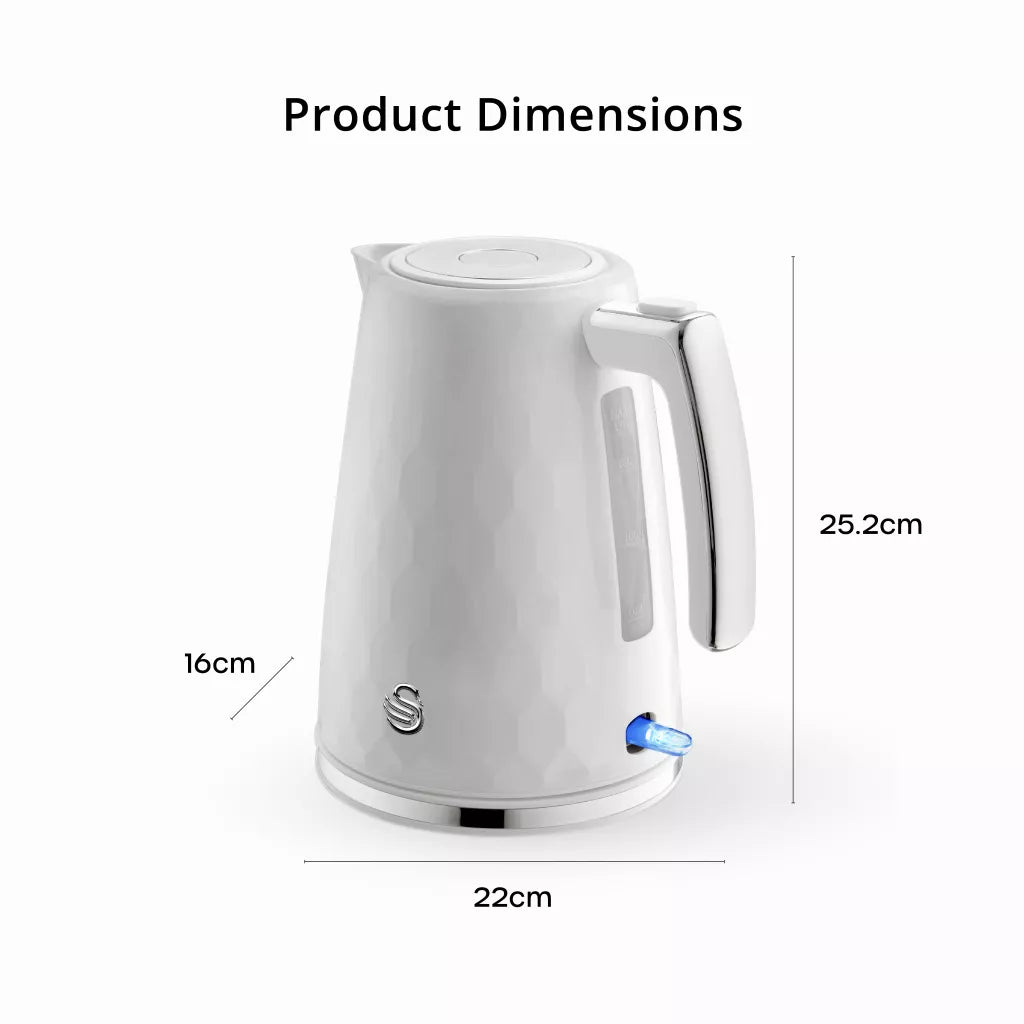 Swan Hexton 1.7L 3KW White Jug Kettle