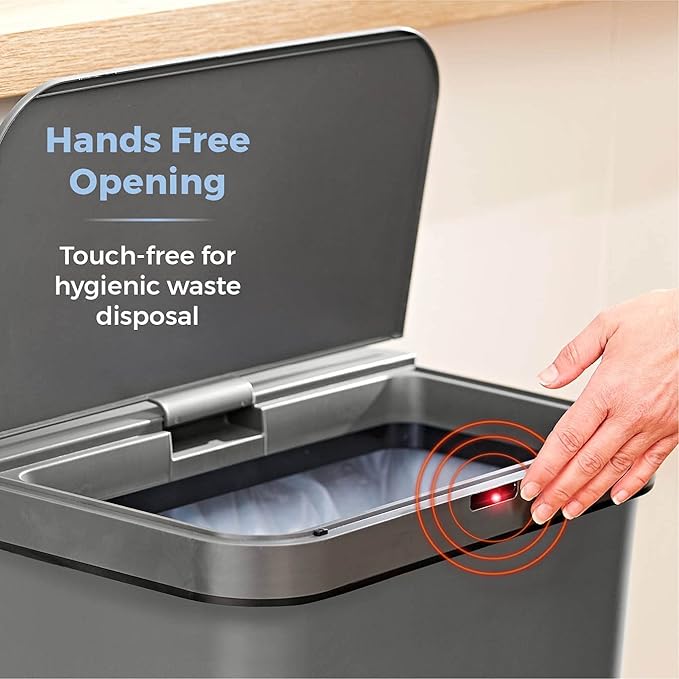 Tower 50L Sensor Bin - Grey