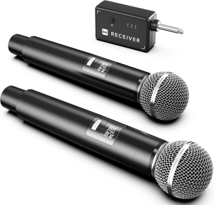 Wireless Microphone Pack of 2 – One-to-One Chip Connection, 200ft Range