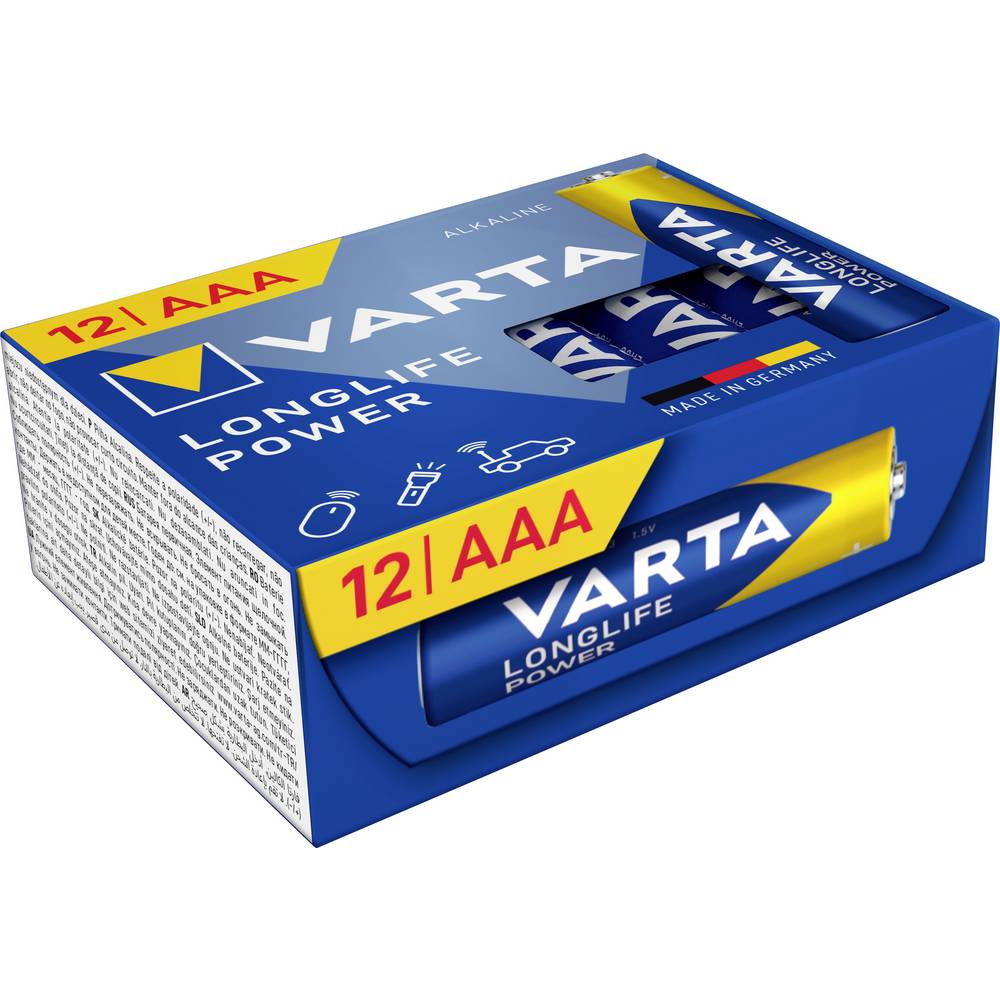 Varta Longlife Power AAA Cube12 Alkali-manganese Battery| Pack of 12