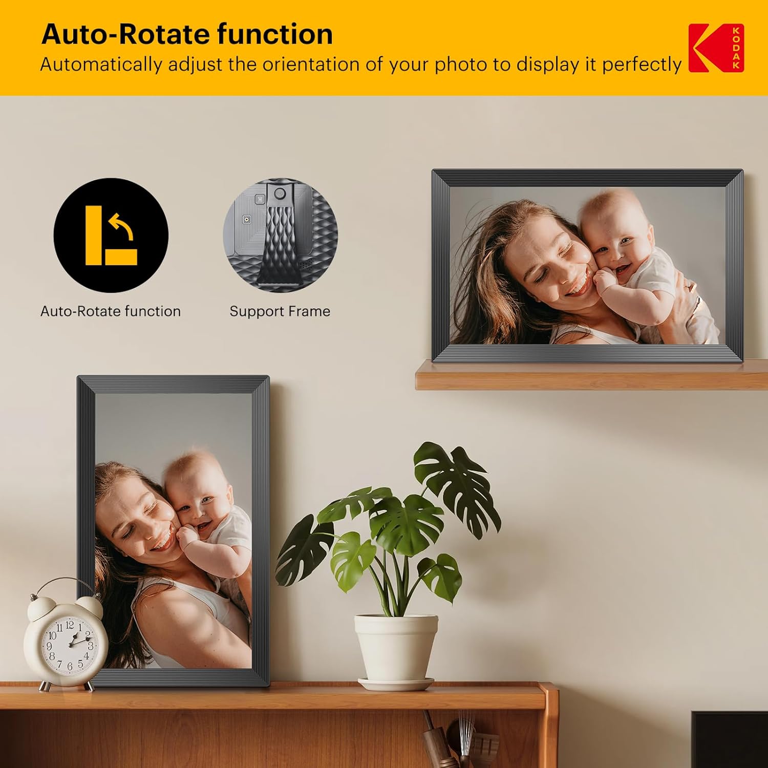 Kodak 15.6 Inch Wifi Digital Photo Frame - Black - RCF1561PBL