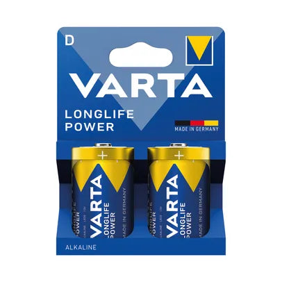 Varta Longlife Power D Alkaline Battery 1.5V (Pack of 2)
