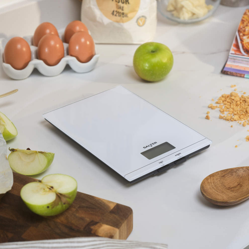 Salter Glass Digital Kitchen Scale - White | SA00450WFEU12