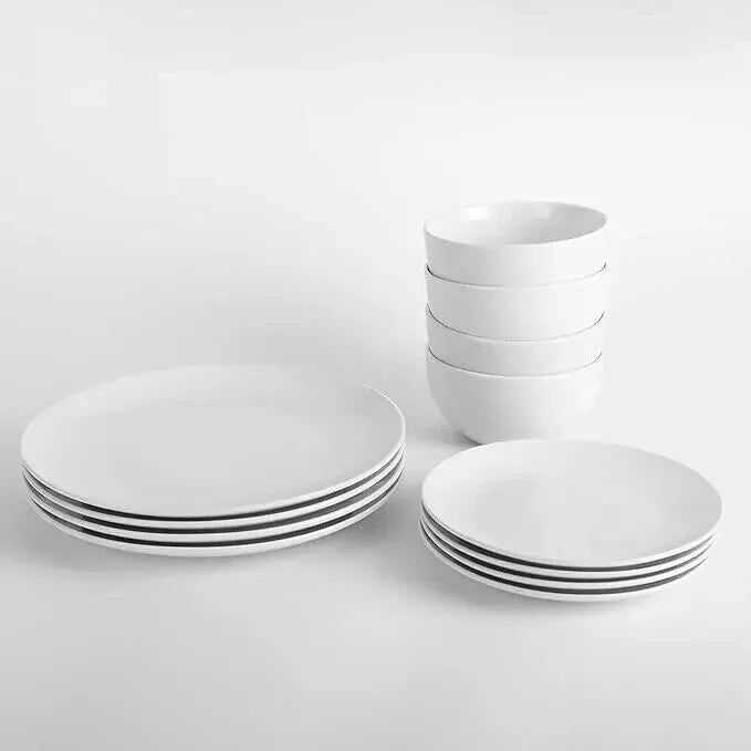 Carnaby 'Islington' 12 Piece Dinnerware Porcelain White Set