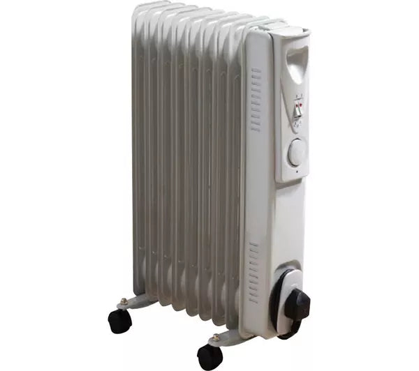 Daewoo White Portable Oil-filled Radiator - HEA1141