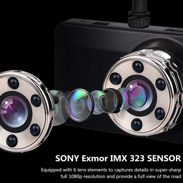 Cámara de salpicadero Orskey S800 1080P Full HD con doble cámara delantera y trasera