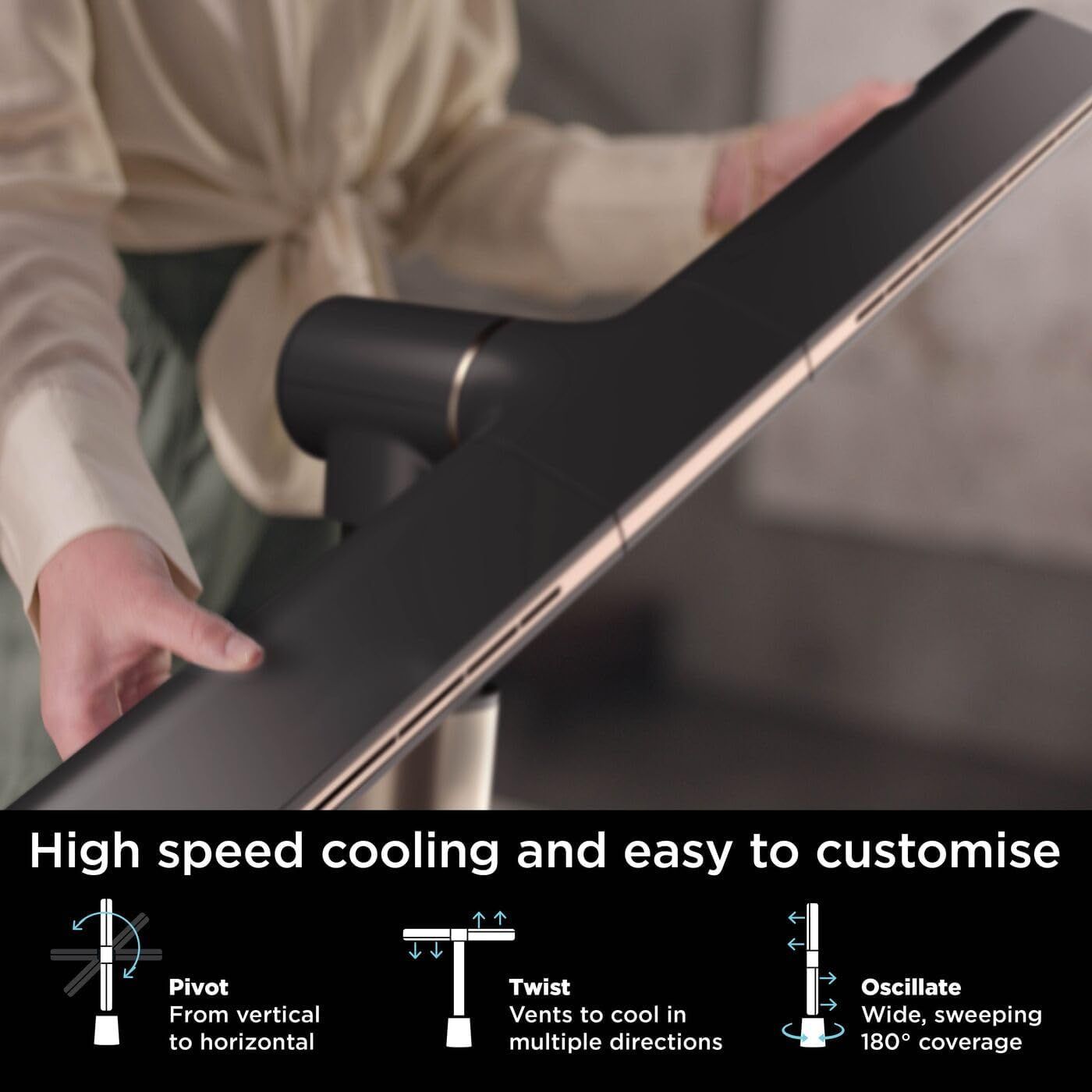 Shark TurboBlade High-Speed Multi-Directional Cooling Fan System - Carbon- TFS200
