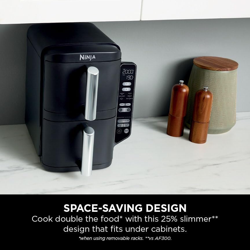 Freidora de aire Ninja de doble capa con dos cajones, 7,6 l – SL300UK