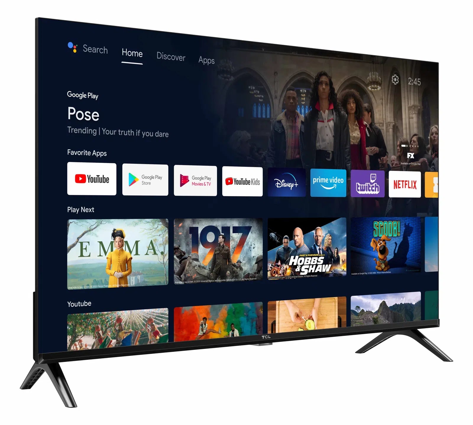 TCL Frameless HD HDR TV 32" with Android TV- 32S5400A