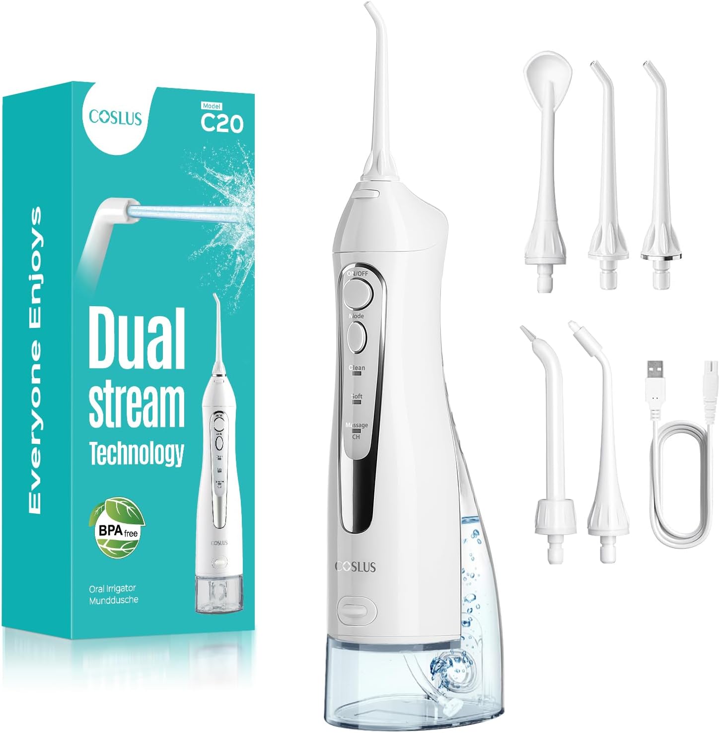 Coslus Rechargeable Teeth Water Flosser