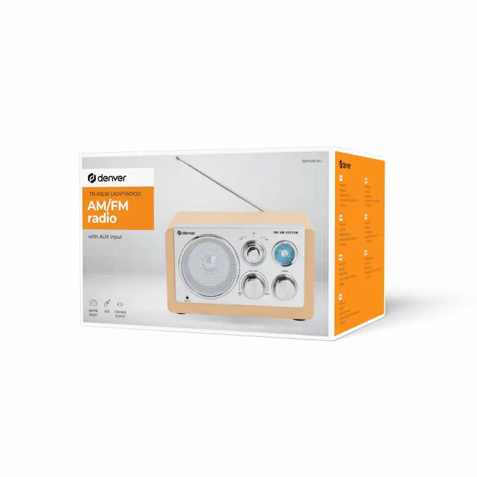 Denver AM/FM analogue radio with AUX input - TR-63