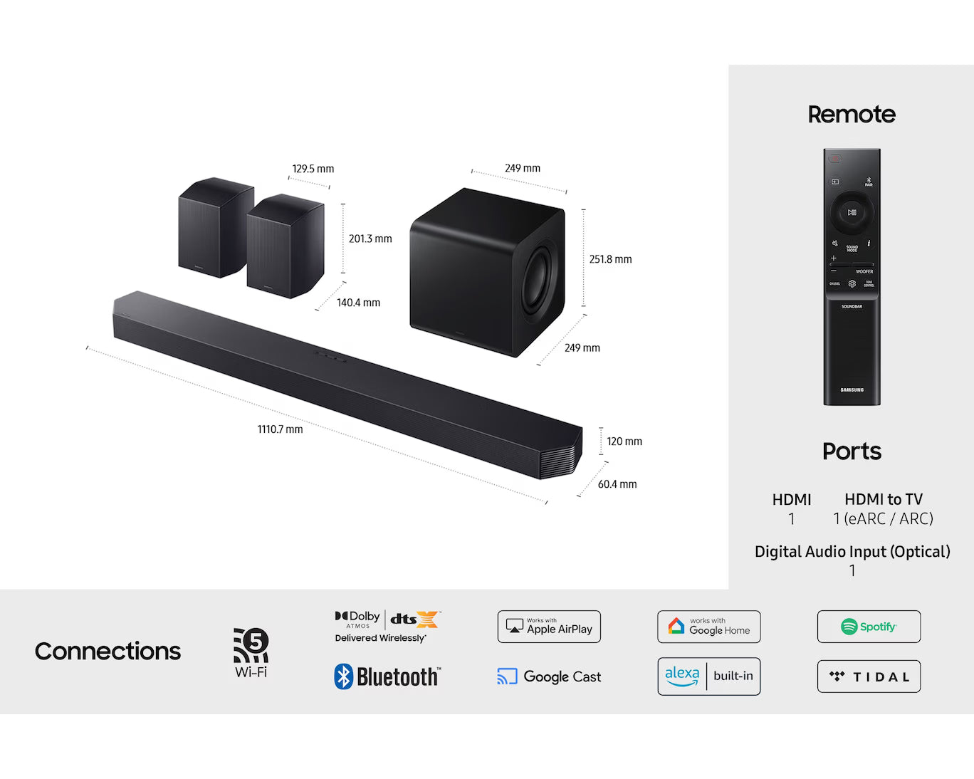 Q930F Q-Series 9.1.4ch Soundbar with Subwoofer & Rear Speakers