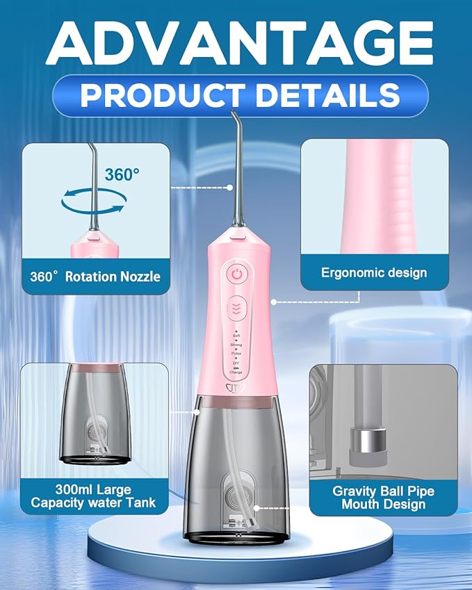 JTF Dental Portable Water Flosser - 300ML