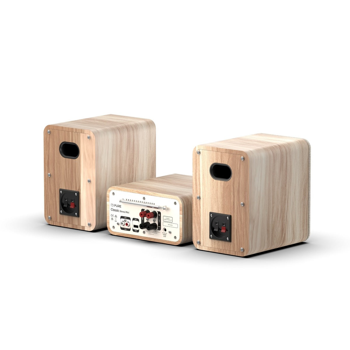 Classic Stereo Mini Stereo System Cotton White/Oak - 254591