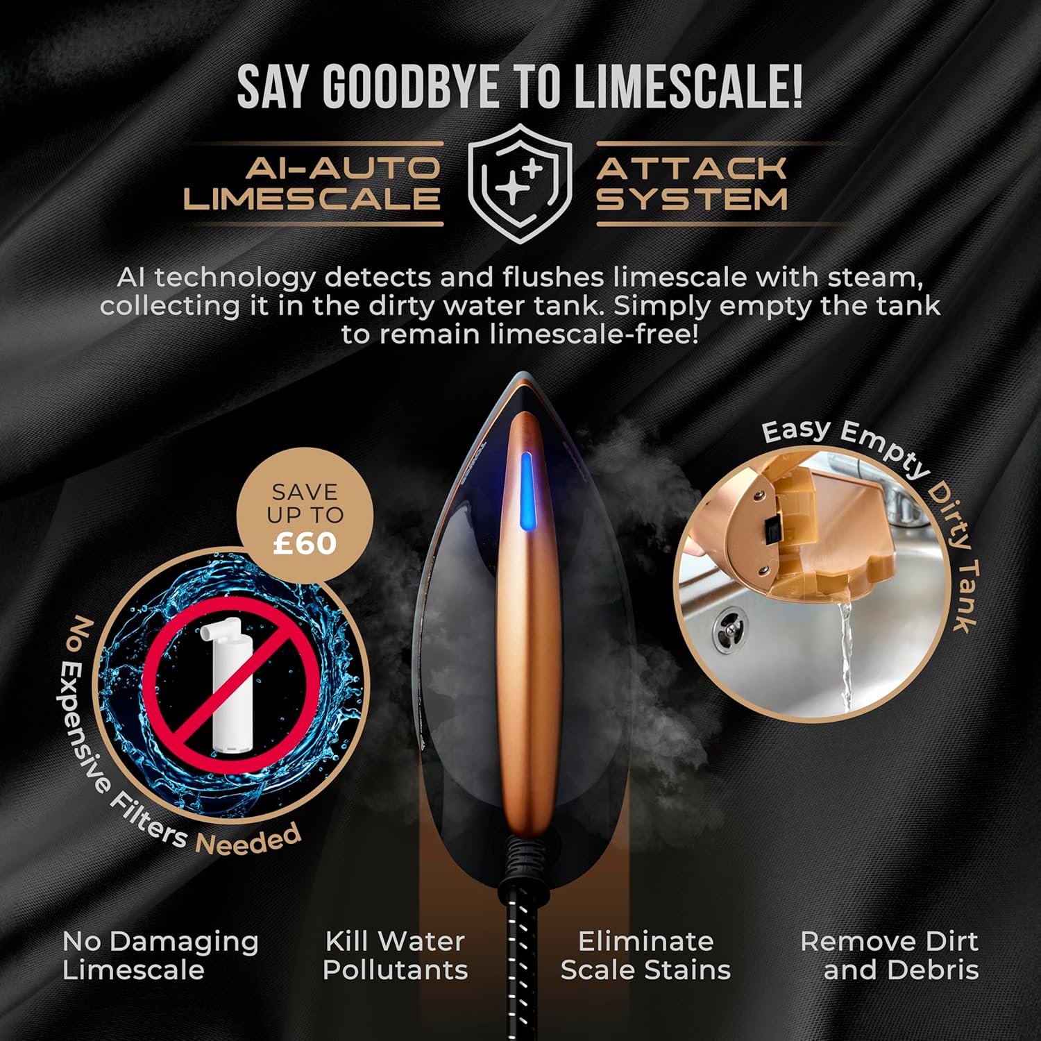 Tower 3000W PureSteam Infinity Xpress 8 Bar Steam Generator Iron