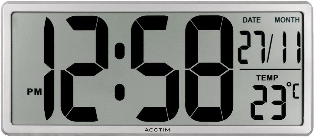 Reloj de pared o escritorio LCD jumbo Acctim Date Keeper con ajuste automático 