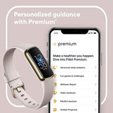 Fitbit Luxe Fitness Tracker | Lunar White/Soft Gold Stainless Steel