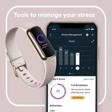 Fitbit Luxe Fitness Tracker | Lunar White/Soft Gold Stainless Steel