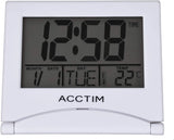 Acctim Mini Flip II Travel LCD Alarm Clock | White