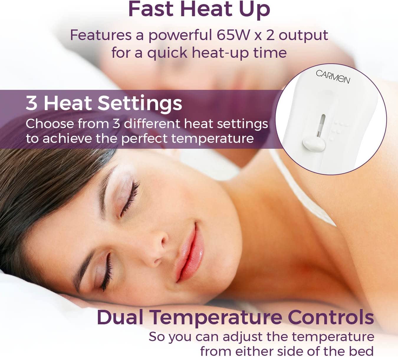 Carmen Double Fitted Electric Under Blanket