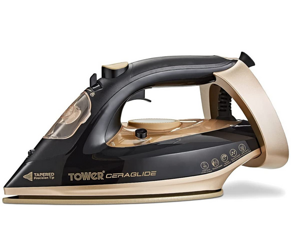 Tower Ceraglide 3100W Steam Iron Black and Gold - T22021GLD