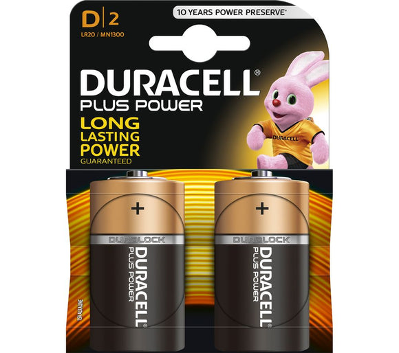Duracell Plus Battery Type D Alkaline