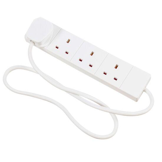Daewoo 4-Way 2m Extension Lead With Neon | White
