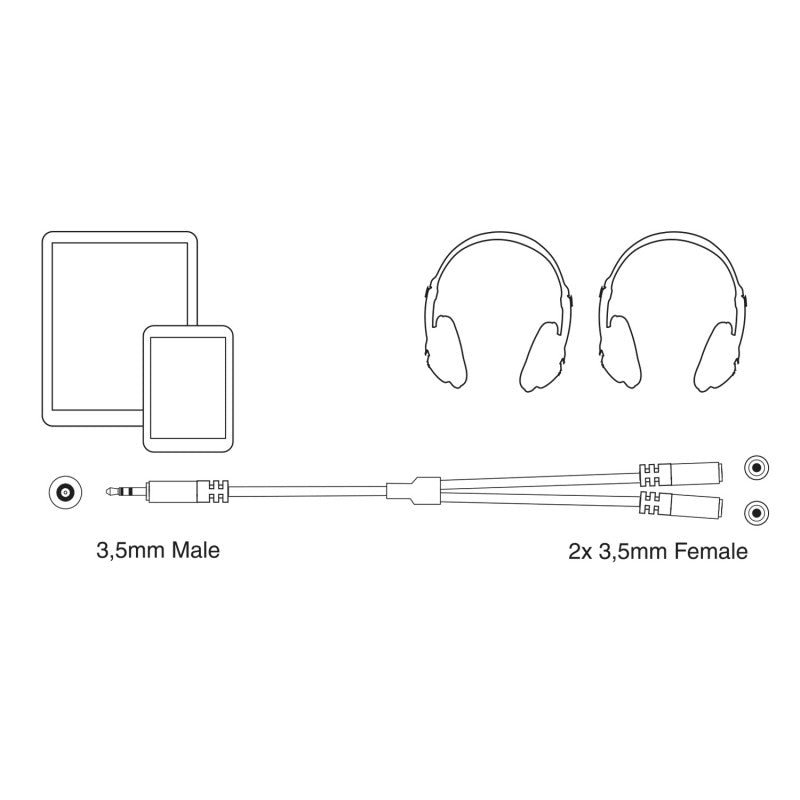 Ewent Audio Splitter 3.5mm male to 2x 3.5mm female