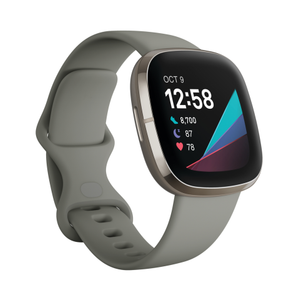 Fitbit Sense GPS Smartwatch l Sage Grey and Silver
