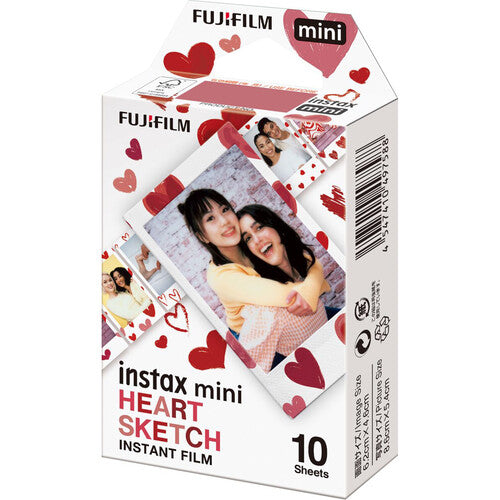 Fujifilm Instax MINI Heart Sketch Instant Film | 10 Exposures