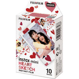 Fujifilm Instax MINI Heart Sketch Instant Film | 10 Exposures
