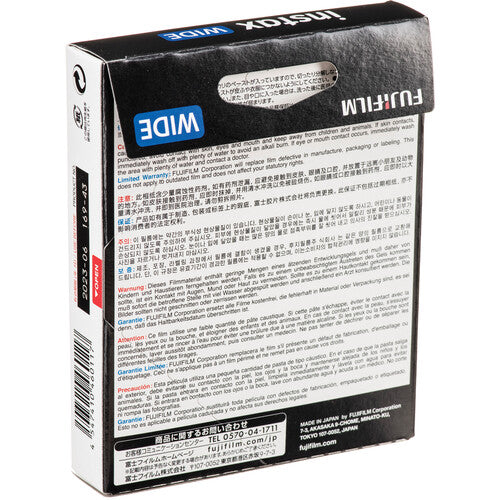 Fujifilm Instax Wide Black Instant Film | 10 Exposures