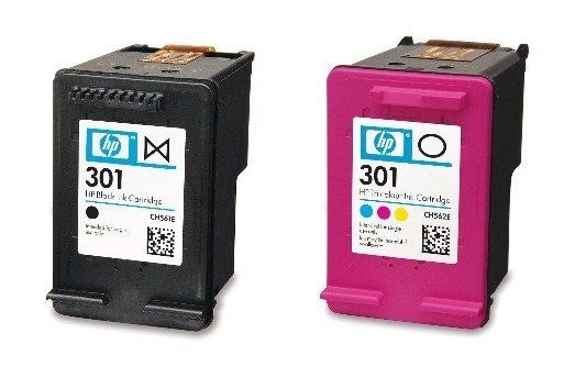 HP 301 2-Pack Black/Tri-Colour Ink Cartridge - N9J72AE