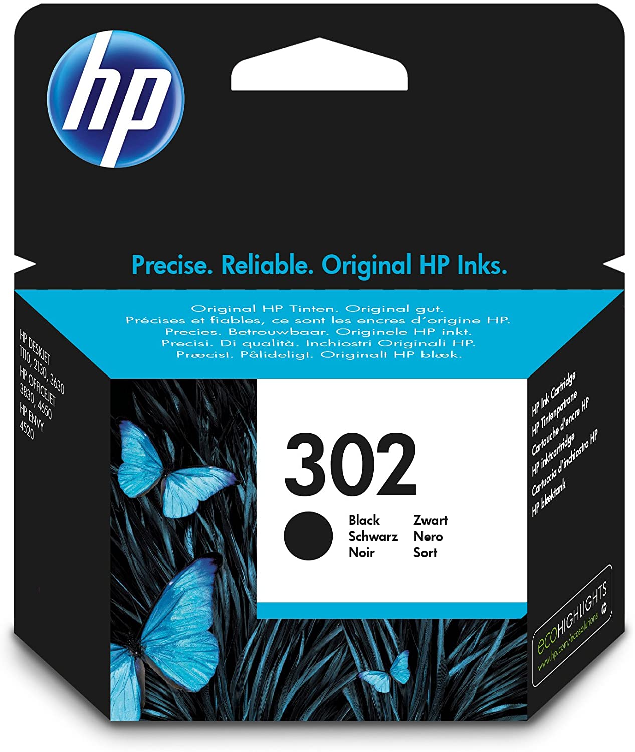 HP 302 Original Ink Cartridge | Black - F6U66AE