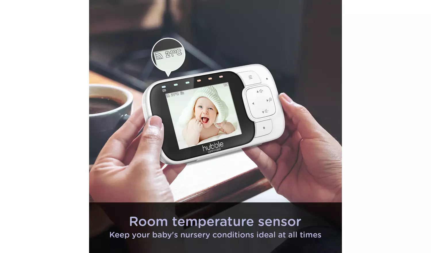 Monitor de bebé con video View Glow de 2.8" de Hubble Nursery 