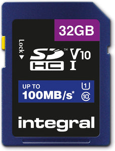 Integral INSDH32G-100V10 32GB High Speed SD Card SDHC/XC 100MB/S UHS-I V10 U1