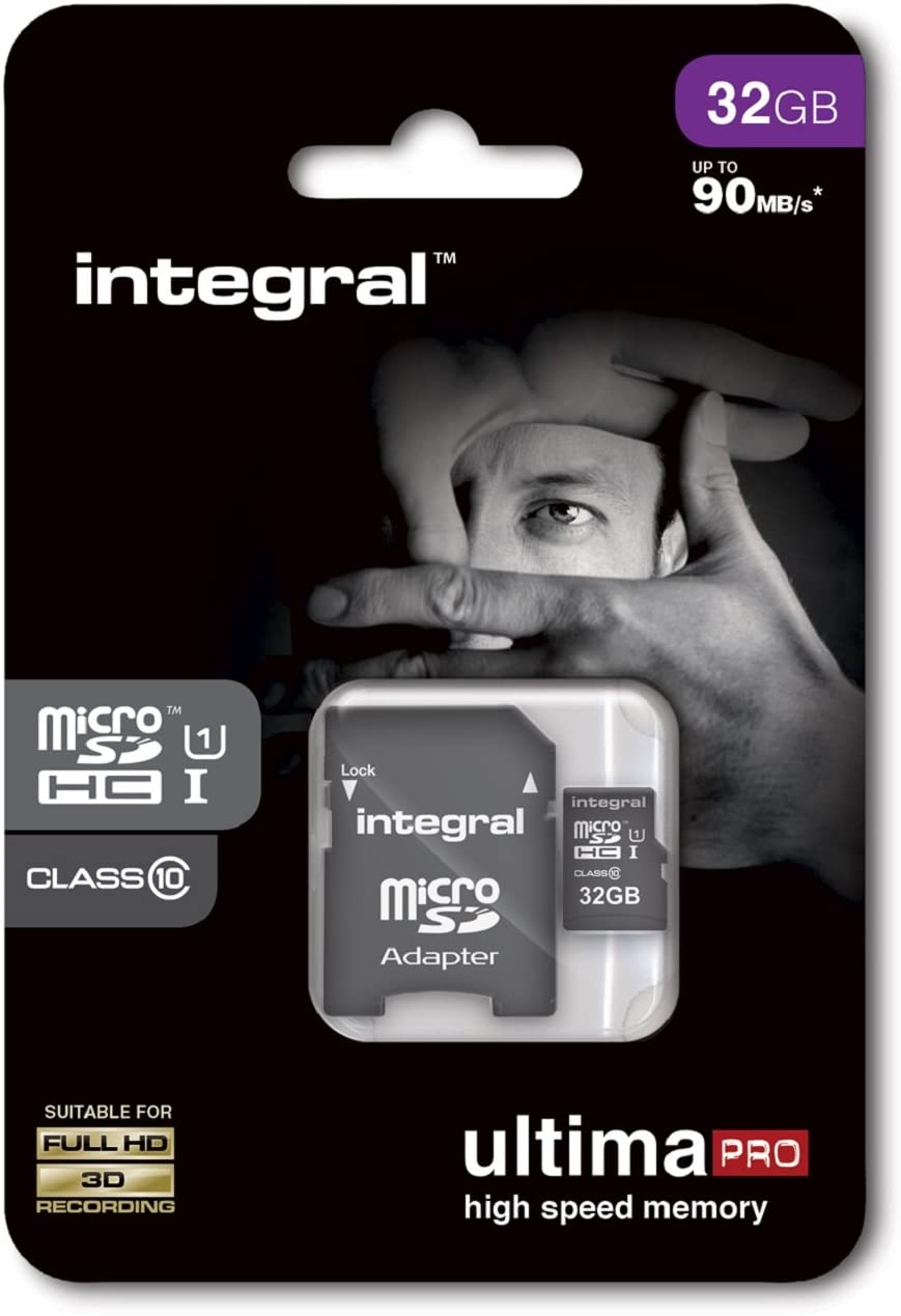 Tarjeta de memoria Integral INMSDH32G10-90U1 ULTIMAPRO MICROSDHC 90 MB CLASE 10 UHS-I U1 de 32 GB