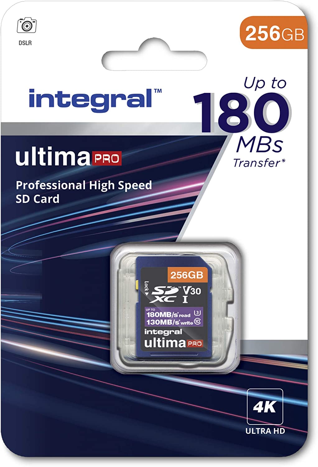 Integral 256GB PRO High Speed SD CARD 180MB/S SDXC V30 UHS-I U3