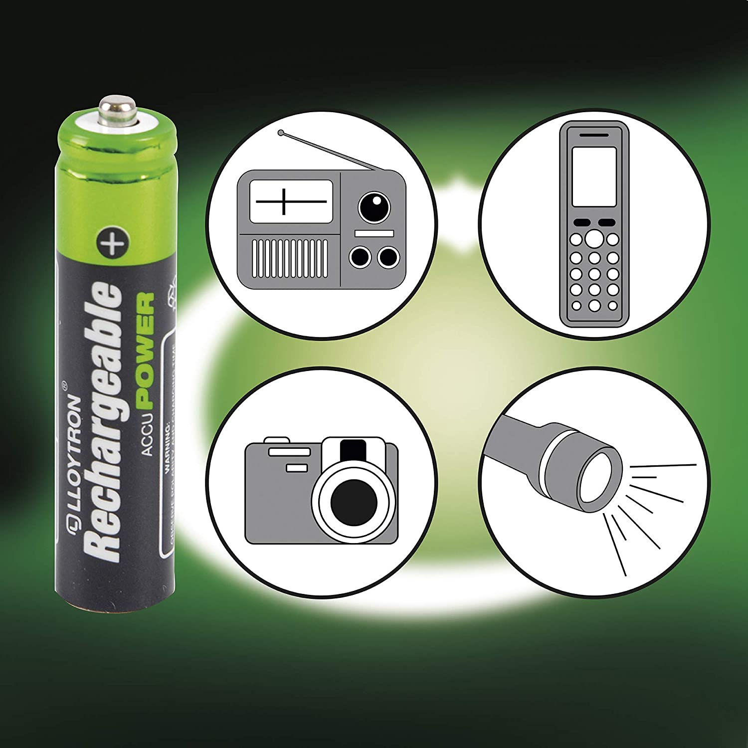 Lloytron NIMH AccuPower Battery AAA 550mAh | 4 Pack